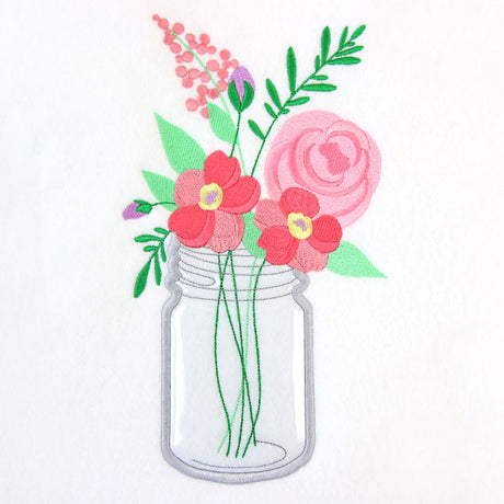 Blissful Petal Party Mason Jar (Vinyl Applique)