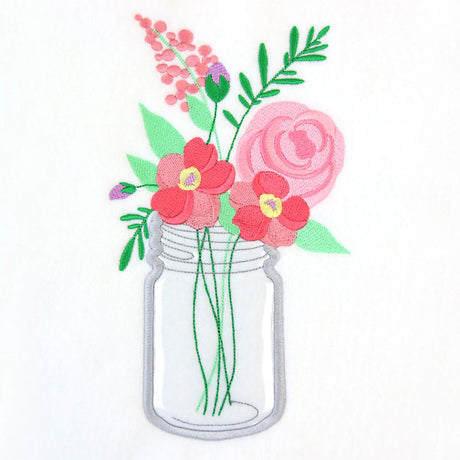 Blissful Petal Party Mason Jar (Vinyl Applique)