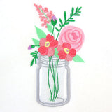 Blissful Petal Party Mason Jar (Vinyl Applique)