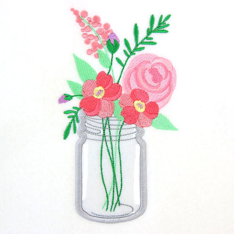 Blissful Petal Party Mason Jar (Vinyl Applique)