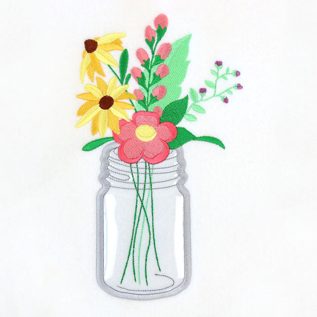 Breezy Petal Party Mason Jar (Vinyl Applique)