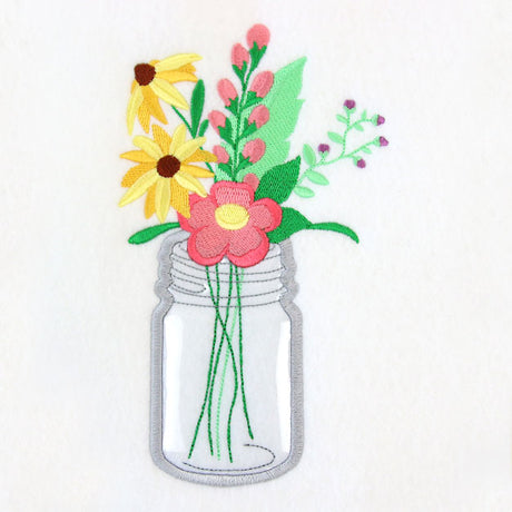 Breezy Petal Party Mason Jar (Vinyl Applique)