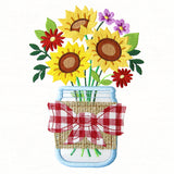 Summer Sunflowers Mason Jar (Vinyl Applique)