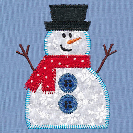 Wonderland Snowman Quilt Block (In-the-Hoop)