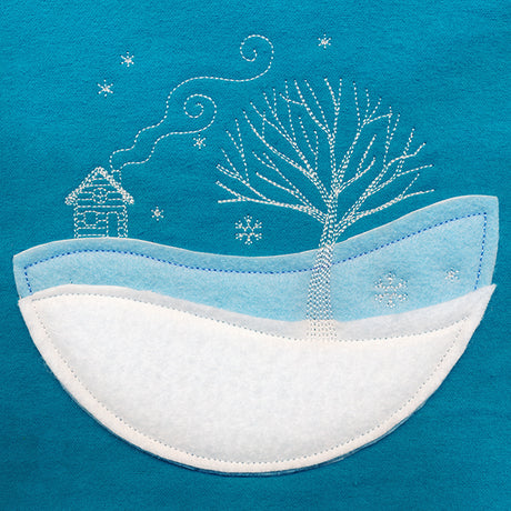 Wintertide Cabin Scene (Applique)