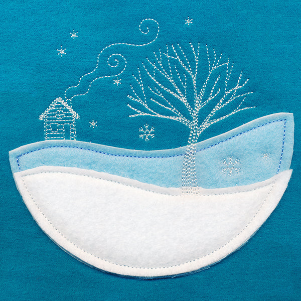 Wintertide Cabin Scene (Applique)