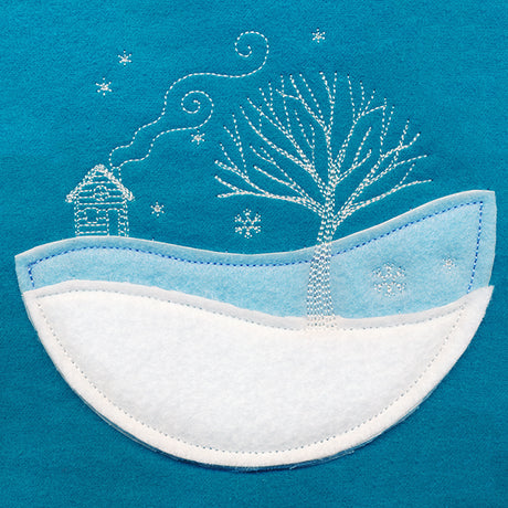 Wintertide Cabin Scene (Applique)