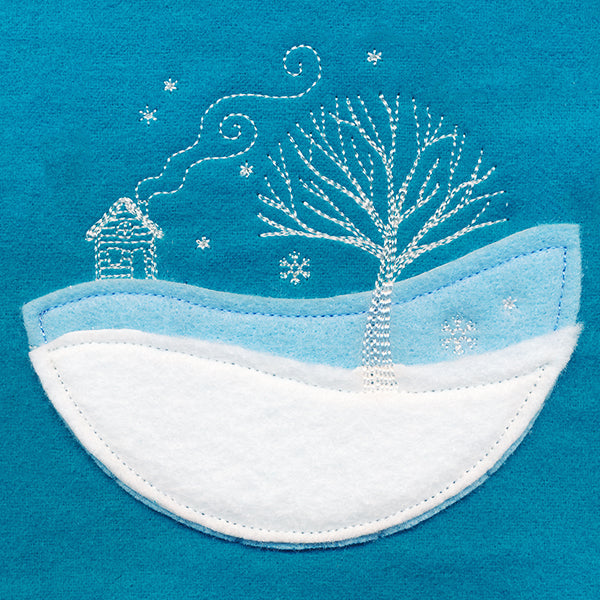 Wintertide Cabin Scene (Applique)