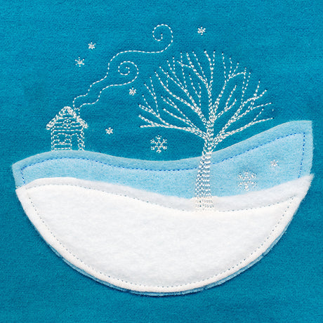 Wintertide Cabin Scene (Applique)