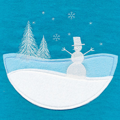 Wintertide Snowman Scene (Applique)