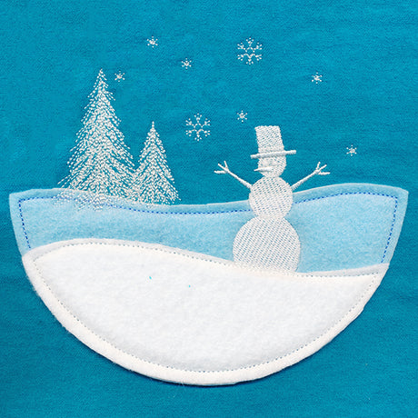 Wintertide Snowman Scene (Applique)