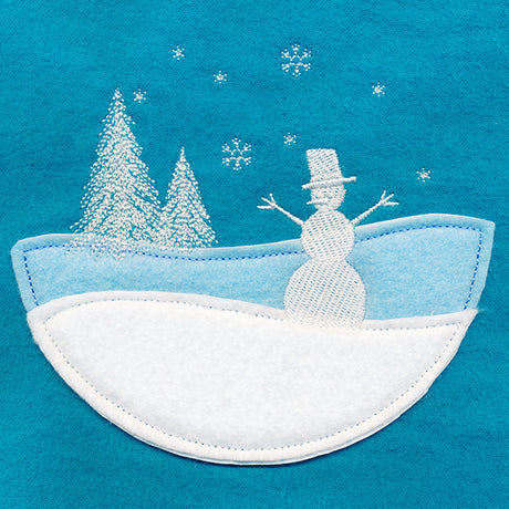 Wintertide Snowman Scene (Applique)