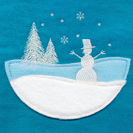 Wintertide Snowman Scene (Applique)
