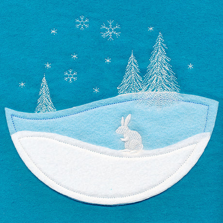 Wintertide Bunny Scene (Applique)
