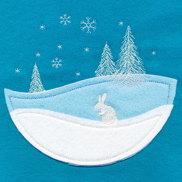 Wintertide Bunny Scene (Applique)