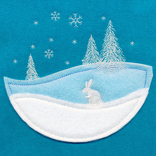 Wintertide Bunny Scene (Applique)