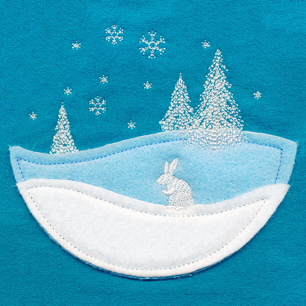 Wintertide Bunny Scene (Applique)