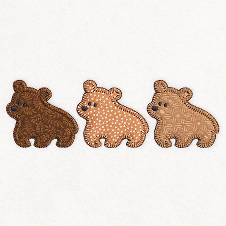 Woodland Friends Trio - Bears (Heirloom Applique)