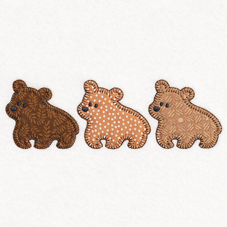 Woodland Friends Trio - Bears (Heirloom Applique)