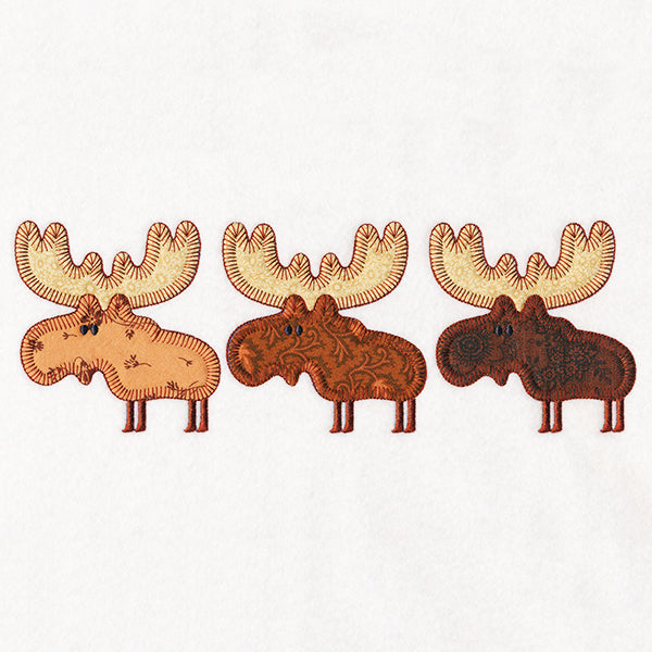 Woodland Friends Trio - Moose (Heirloom Applique)