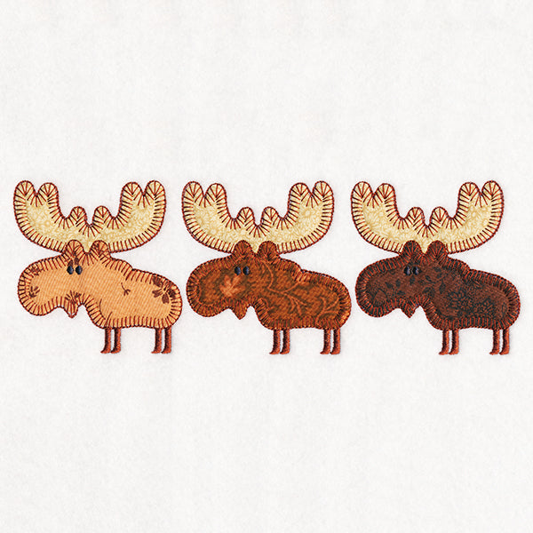Woodland Friends Trio - Moose (Heirloom Applique)