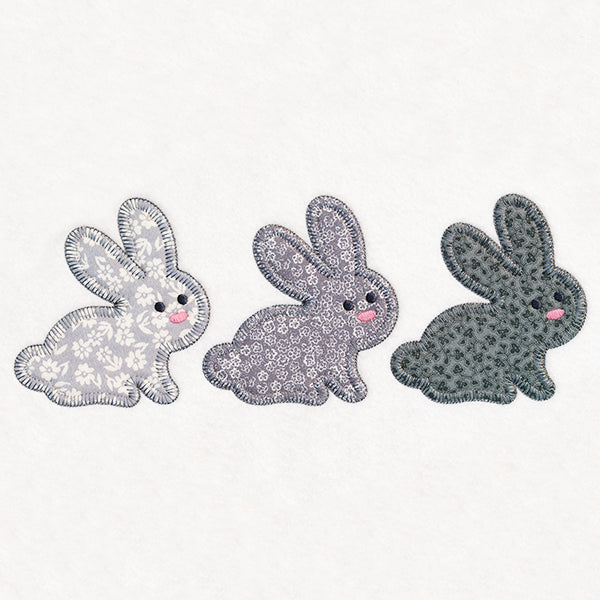 Woodland Friends Trio - Bunnies (Heirloom Applique)
