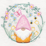 Cheery Garden Gnome Wreath (Heirloom Applique)
