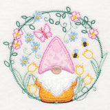 Cheery Garden Gnome Wreath (Heirloom Applique)