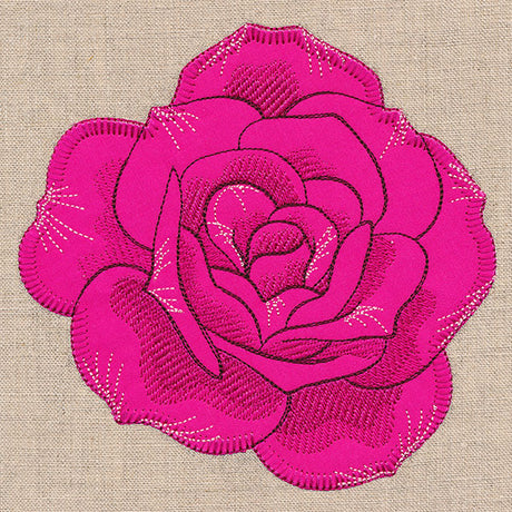 Graceful Pink Rose (Heirloom Applique)