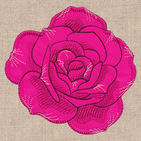 Graceful Pink Rose (Heirloom Applique)