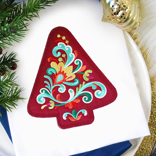 Christmas Rosemaling Tree (Heirloom Applique)