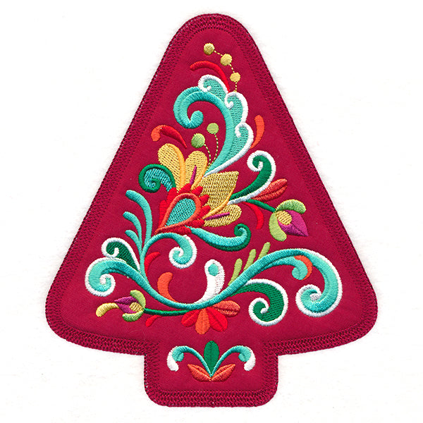 Christmas Rosemaling Tree (Heirloom Applique)