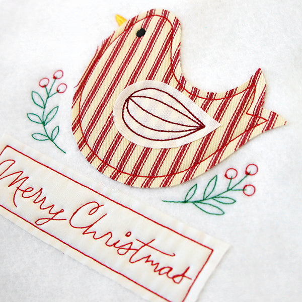 Merry Christmas Country Bird (Crafty Cut Applique)