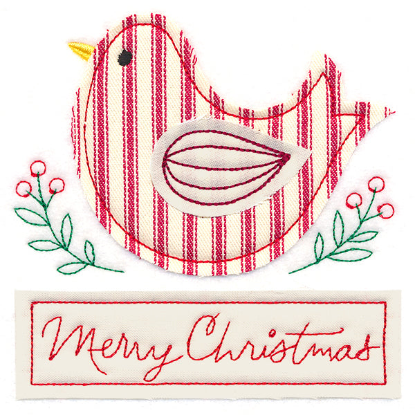 Merry Christmas Country Bird (Crafty Cut Applique)