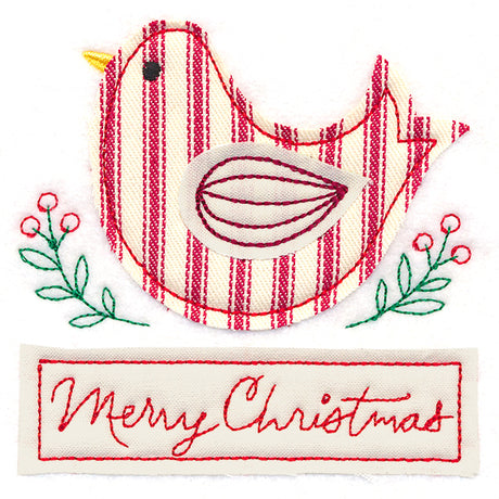 Merry Christmas Country Bird (Crafty Cut Applique)