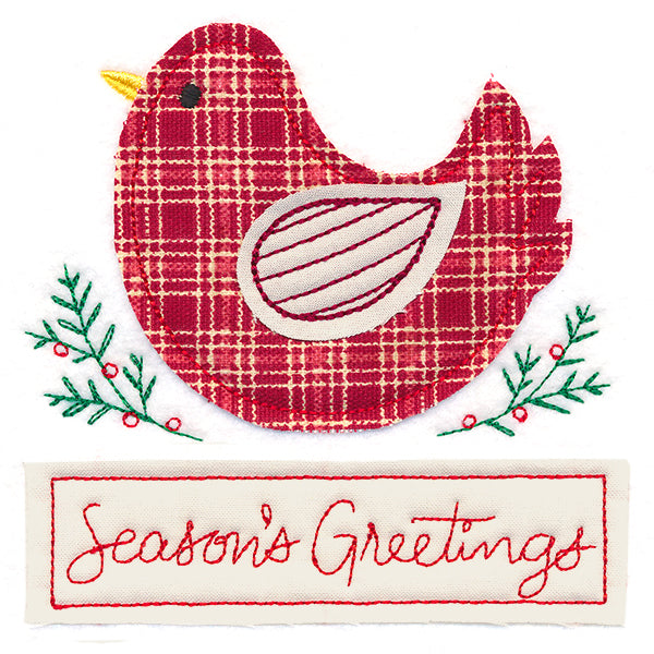 Season's Greetings Country Bird (Crafty Cut Applique)
