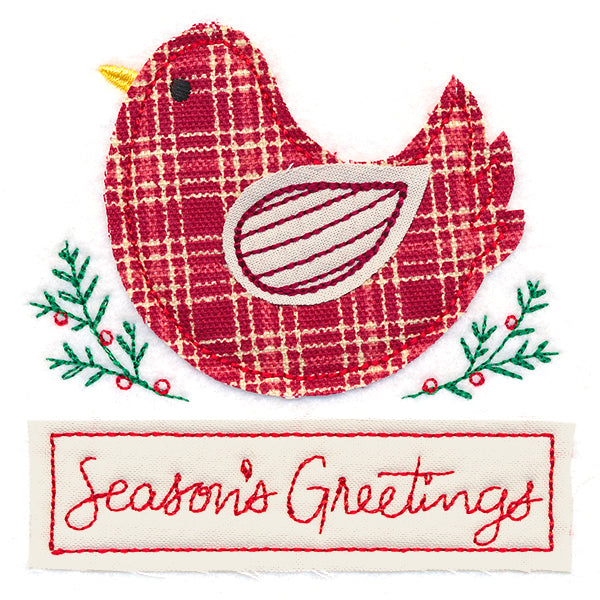 Season's Greetings Country Bird (Crafty Cut Applique)
