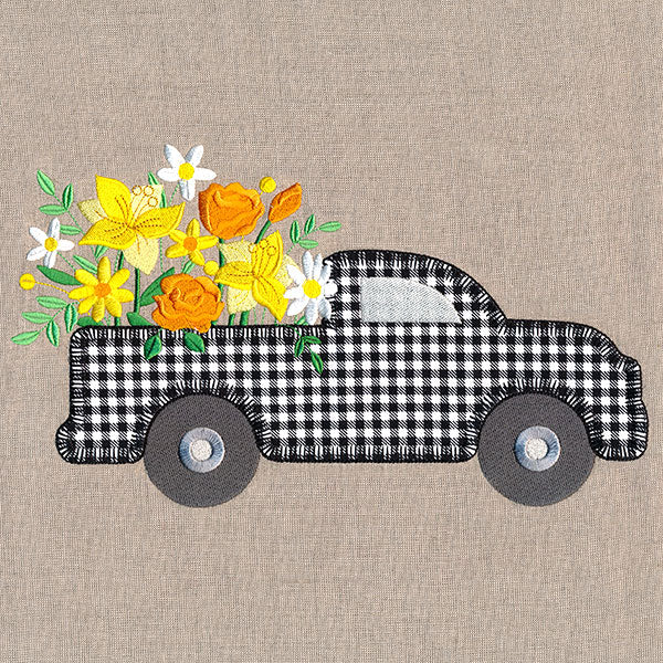 Cruising Floral Retro Truck (Heirloom Applique)