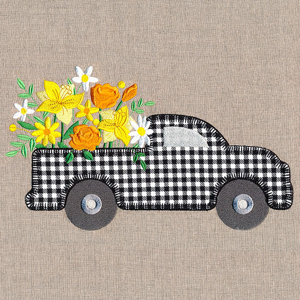 Cruising Floral Retro Truck (Heirloom Applique)