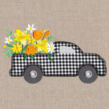 Cruising Floral Retro Truck (Heirloom Applique)