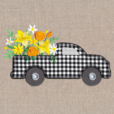 Cruising Floral Retro Truck (Heirloom Applique)