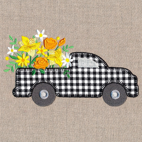 Cruising Floral Retro Truck (Heirloom Applique)