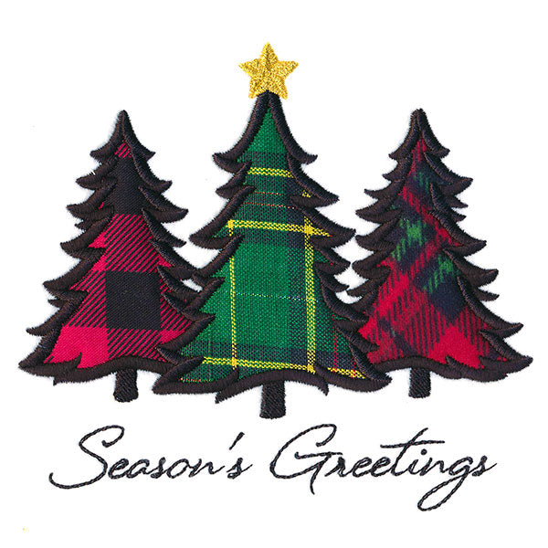 Season's Greetings Trees (Applique)
