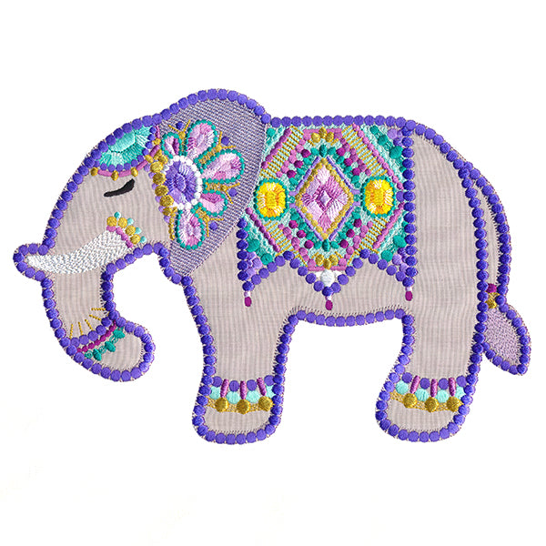 Jeweled Safari Elephant (Applique)