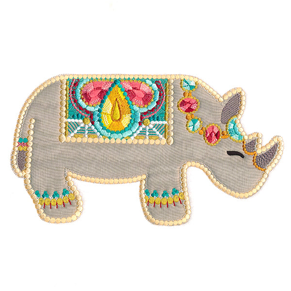 Jeweled Safari Rhino (Applique)