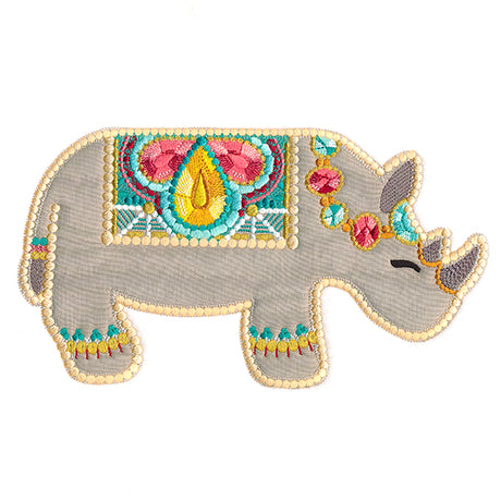Jeweled Safari Rhino (Applique)