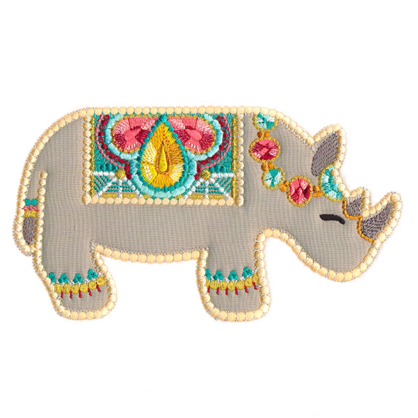 Jeweled Safari Rhino (Applique)
