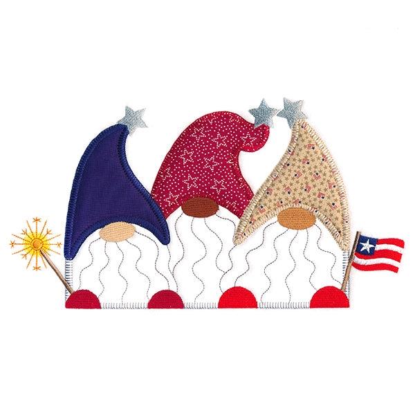 Americana Gnomes Trio (Heirloom Applique)