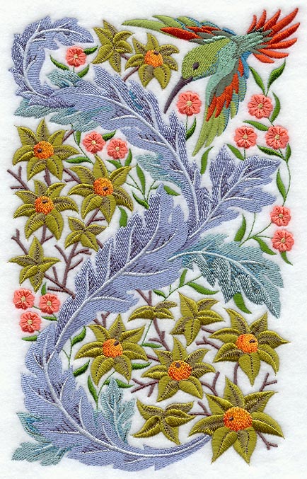 Hummingbird in Flowers