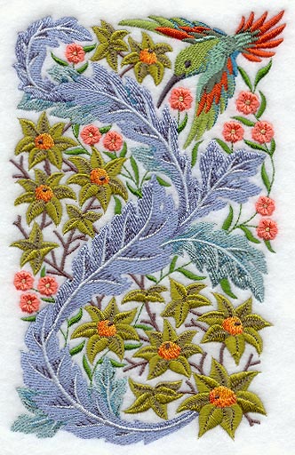 Hummingbird in Flowers